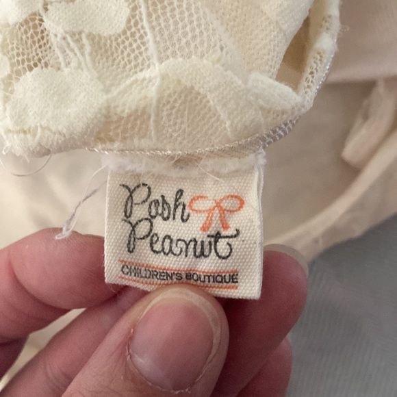 Posh & Peanut Girls Cream Baby Doll Dress - Picture 10 of 11